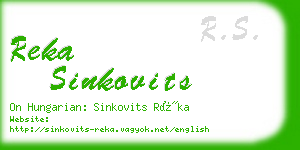 reka sinkovits business card